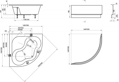 Ванна акриловая Ravak GENTIANA CF01000000  