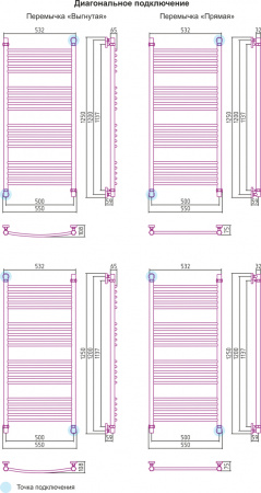 Полотенцесушитель водяной Сунержа БОГЕМА+ 00-0220-1250 1200х500 