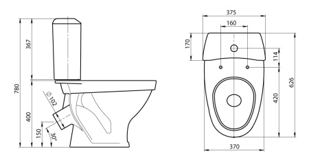 Унитаз-компакт Santeri ВЕСТ 1.P201.8.S00.00B.F  