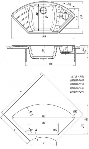 Мойка кухонная из литьевого мрамора Dr. Gans ГАБИ 25.050.E1015.406 101,5*51 см. терракота