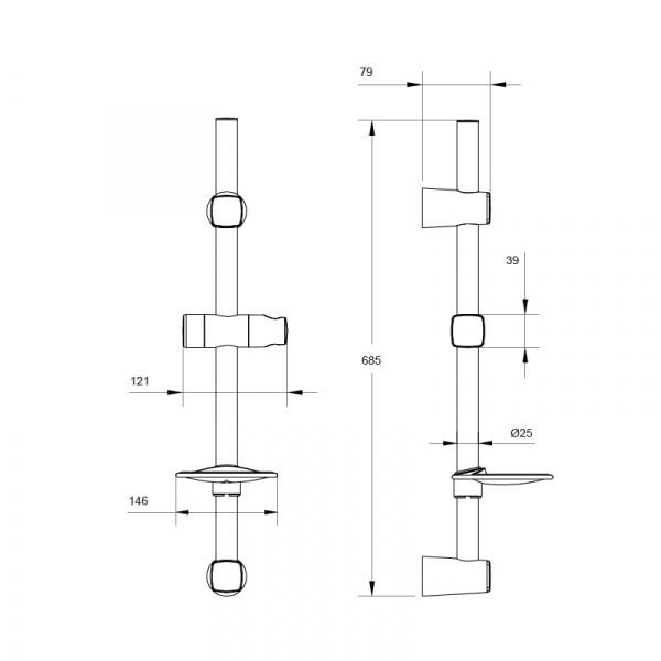 Штанга душевая IDDIS  PON6800i17  