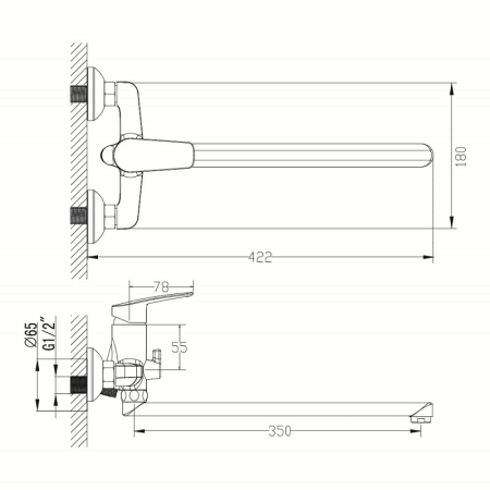 Смеситель Milardo NIAGARA NIASBLCM10 универсальный 