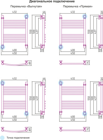 Полотенцесушитель водяной Сунержа БОГЕМА+ 00-0220-5040 500х400 