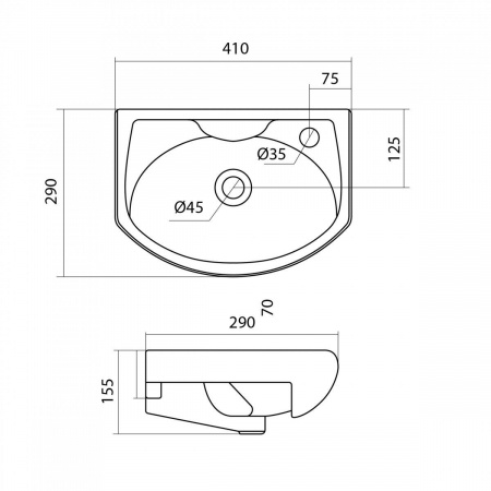 Раковина Santek АЗОВ 1.WH11.0.254  