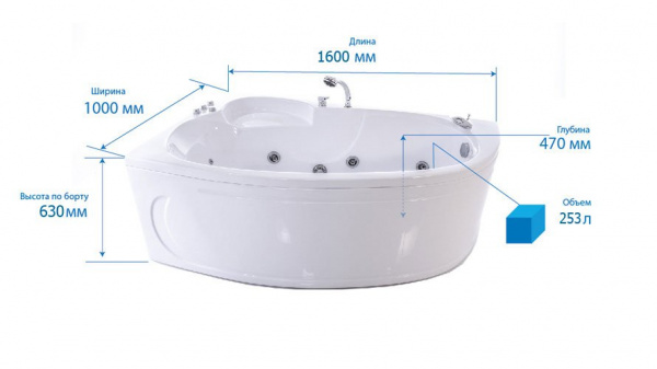 Ванна акриловая Triton НИКОЛЬ  160x100 см. левая  Ванна акриловая Triton НИКОЛЬ  160x100 см. левая