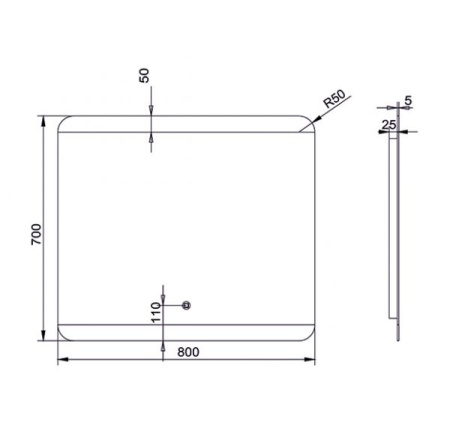 Зеркало Mirsant MOON  80 см. 