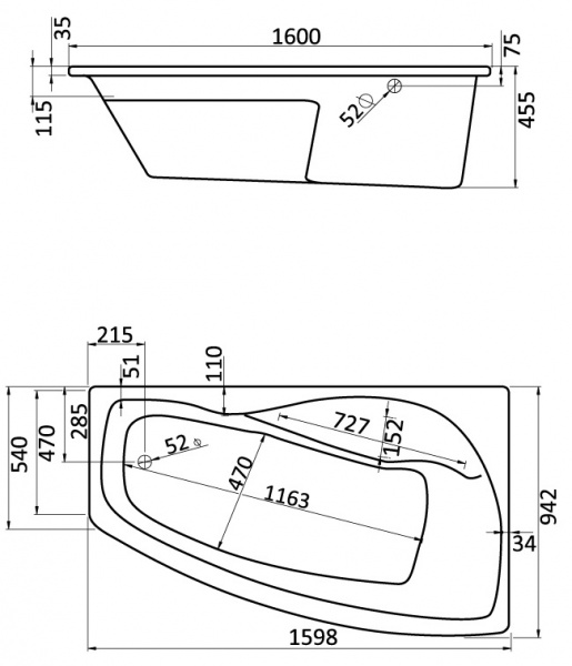 Ванна акриловая Santek МАЙОРКА XL 1.WH11.1.990 160x95 см. правая  Ванна акриловая Santek МАЙОРКА XL 1.WH11.1.990 160x95 см. правая