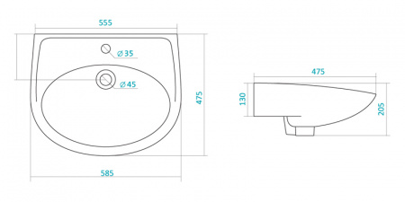 Раковина Santek БОРЕАЛЬ 1.WH11.0.484  