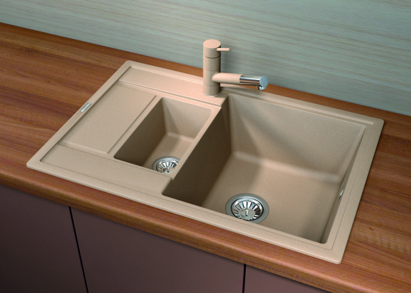 Мойка кухонная керамогранитная Florentina ЛИПСИ 780K 20.250.D0780.305 78*51 см. грей