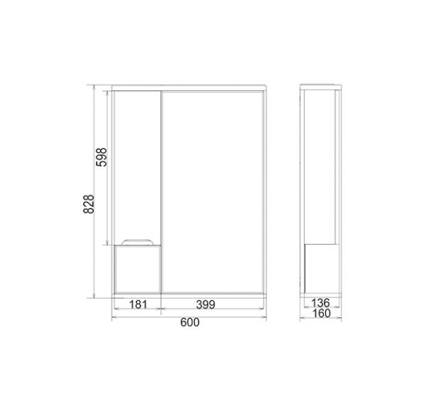 Зеркало Mirsant SOHO  60 см. 