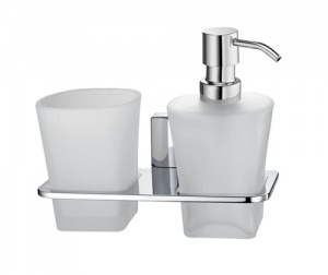 Стакан и дозатор жидкого мыла навесной WasserKRAFT LEINE K-5089  