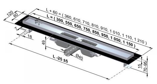 Душевой канал Alcaplast  APZ101-1150   Душевой канал Alcaplast  APZ101-1150