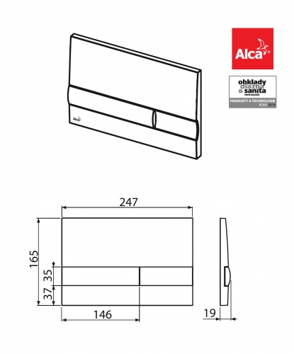 Клавиша для инсталляции Alcaplast  M1745  