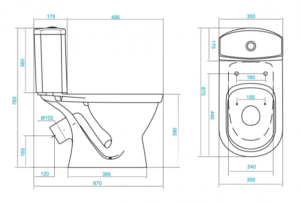 Унитаз-компакт Santek АЛЬКОР 1.WH30.2.196   Унитаз-компакт Santek АЛЬКОР 1.WH30.2.196