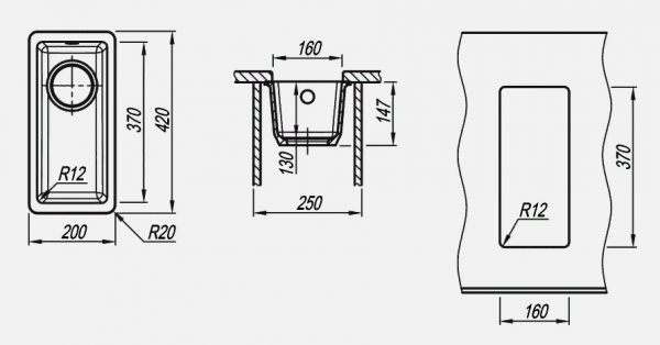 Мойка кухонная керамогранитная Florentina ВЕГА 160 22.300.00160.105 20*42 см. коричневый