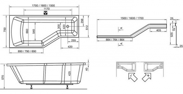 Ванна акриловая Ravak BEHAPPY C131000000  