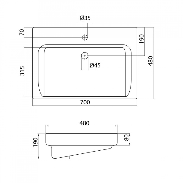 Раковина Santek ТИГОДА 1.WH30.2.083  