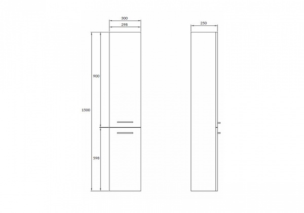 Пенал Cersanit LARA SB-SL-LAR/Wh   Пенал Cersanit LARA SB-SL-LAR/Wh